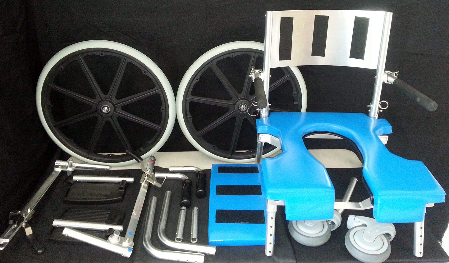 Portable Commode Shower Wheelchair - Self-Propel