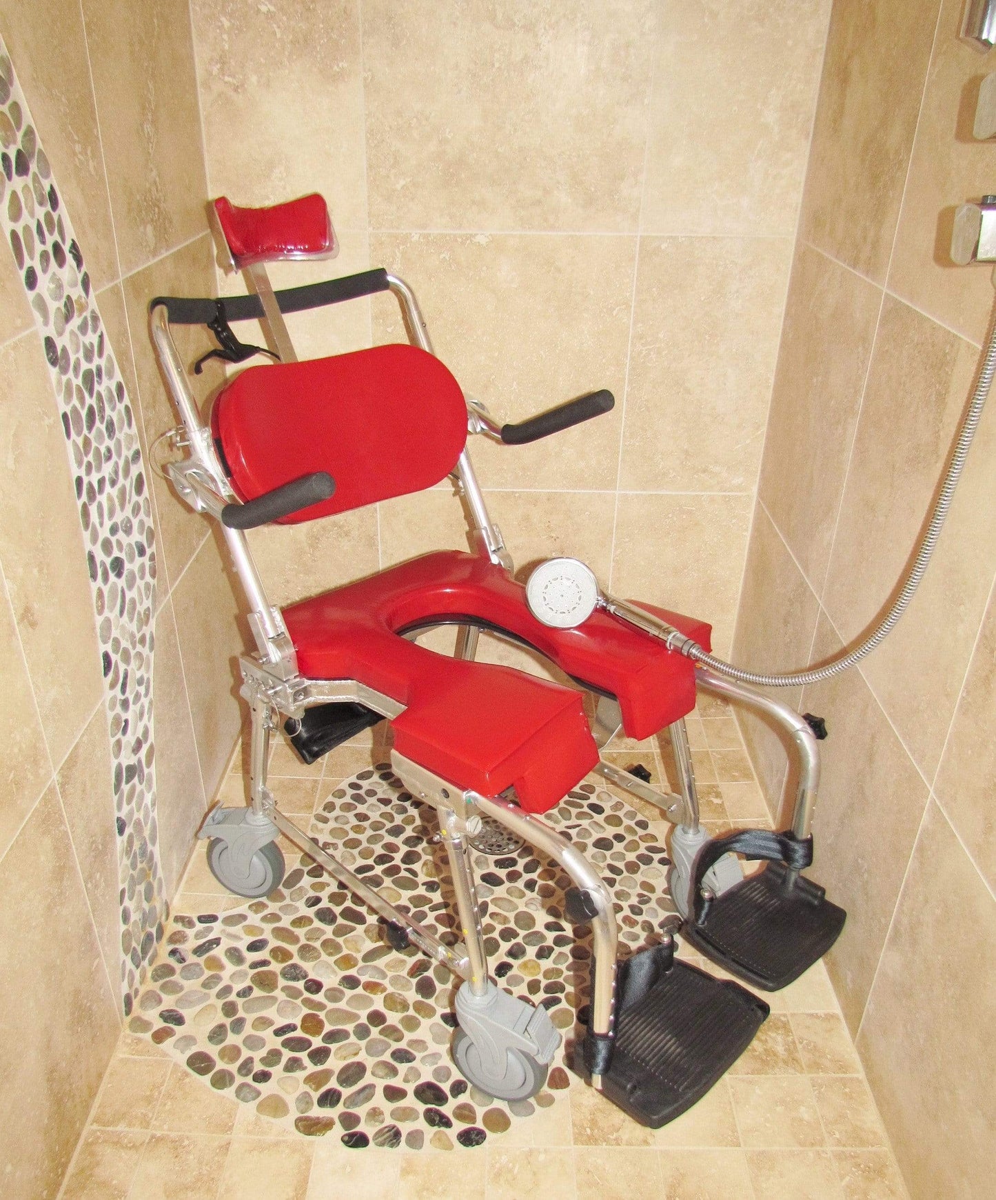 GO-ANYWHERE COMMODE 'N SHOWER CHAIR - ADJUSTABLE (CS-A)