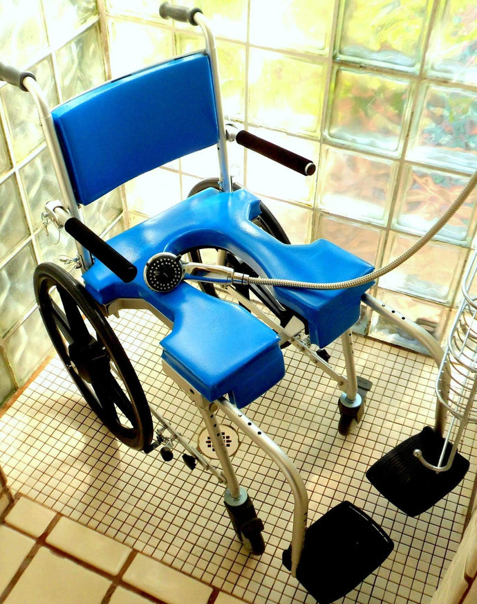Portable Commode Shower Wheelchair - Self-Propel
