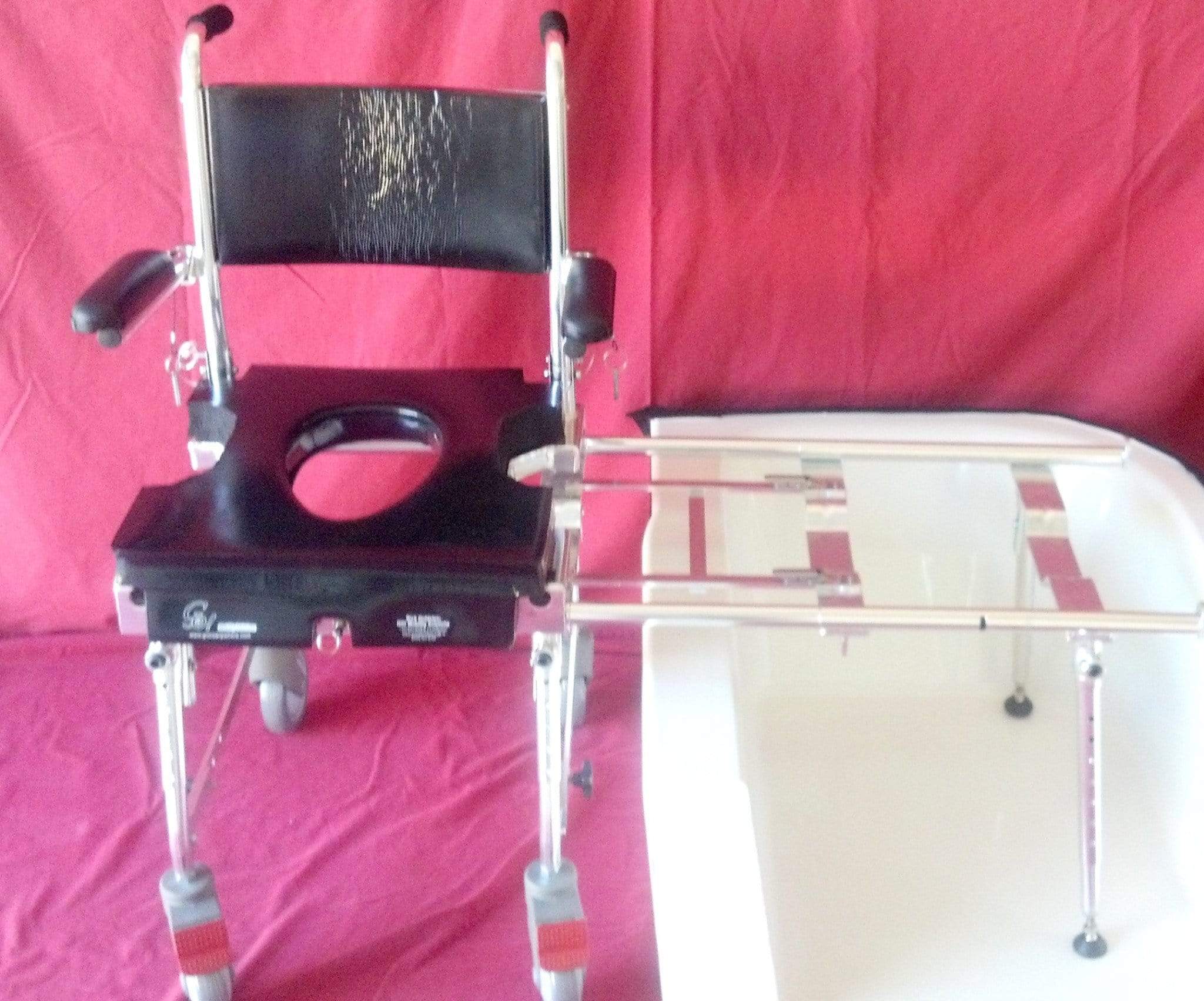 Portable Folding Commode Shower Tub Chair | Tub Slider - Go Mobility ...